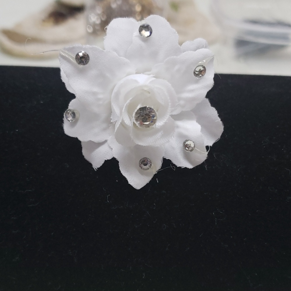 Silk Rose hair pin , new